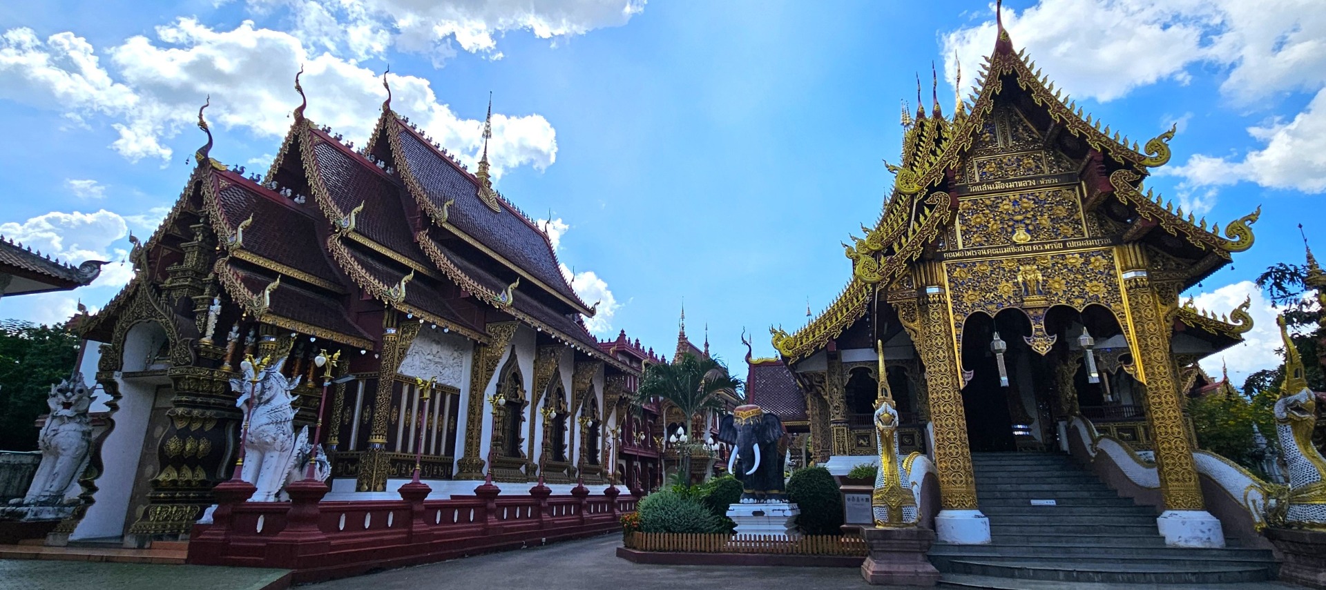 Wat Saen Mueang Ma Luang – slon střežící vstup do svatyně